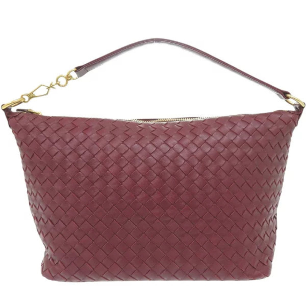 Bottega Veneta Intrecciato Leather Bordeaux Purple Brown Handbag